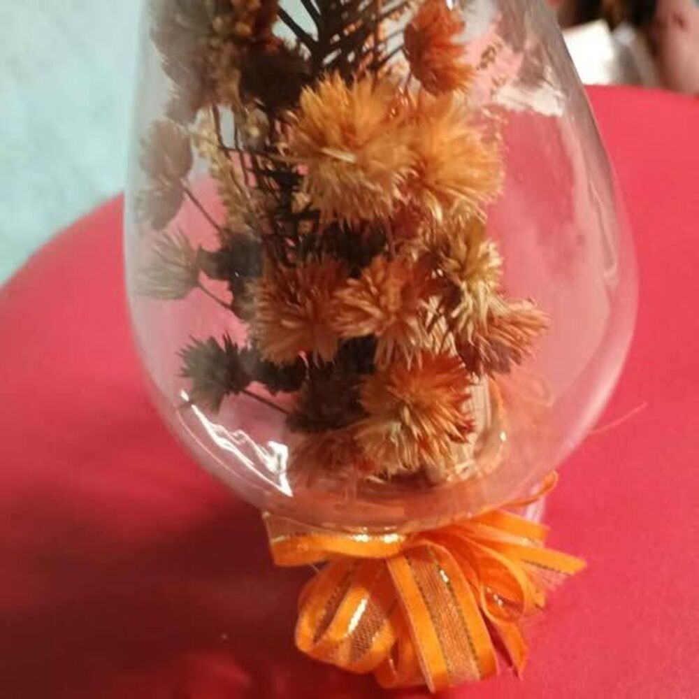 Dried Flower Glass Cloche Decor